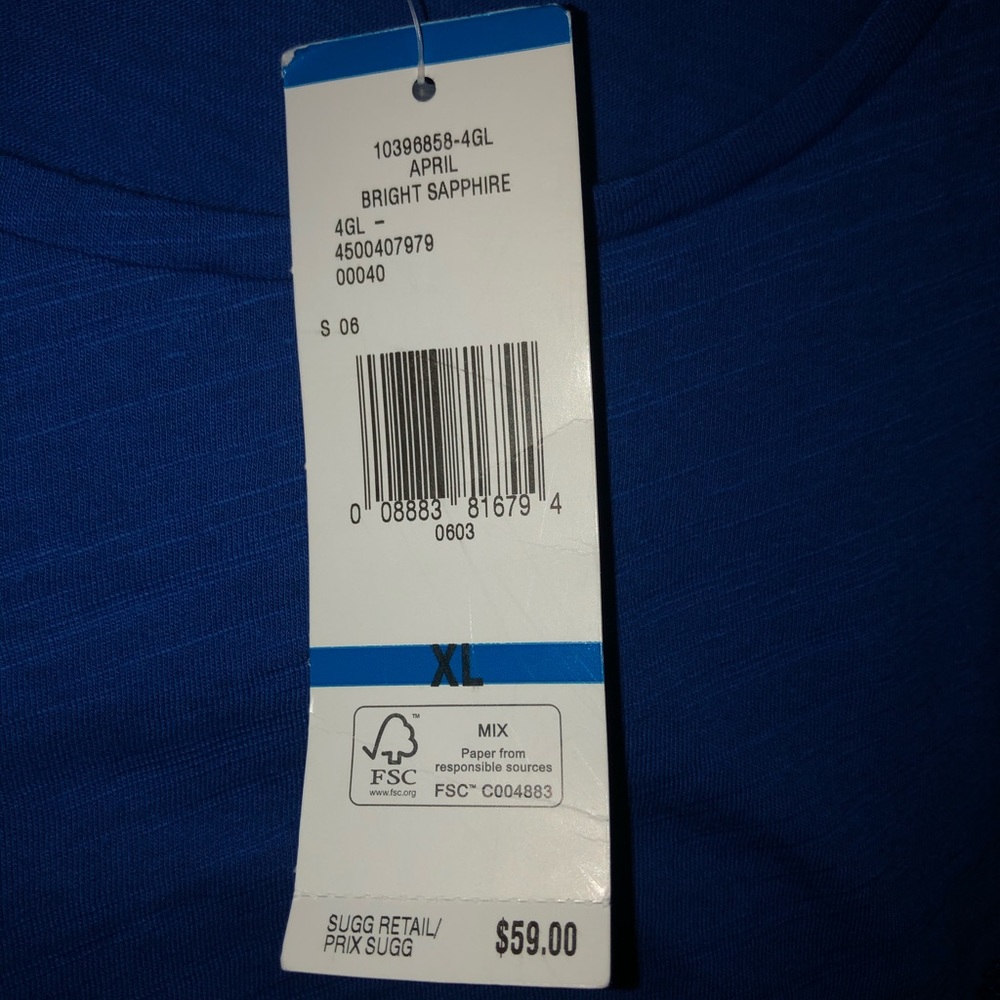 Jones New York Sport Bright Sapphire Shirt, Sz XL - Picture 2 of 2